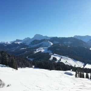 La Dent de Lys vue depuis le domaine skiable des Paccots